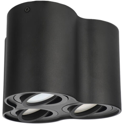 Plafonnier Spot de plafond en saillie SKAND 3 Black 3xGU10 IP20 rond noir triple EDO777107 EDO Solutions (1/4)