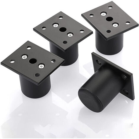 4pcs Pieds de Meuble Ajustable Pieds de lit rehausser Le Meuble Pied en Alliage d'aluminium pour sommier,Armoire,Table (Noir,Hauteur 50mm) (1/5)