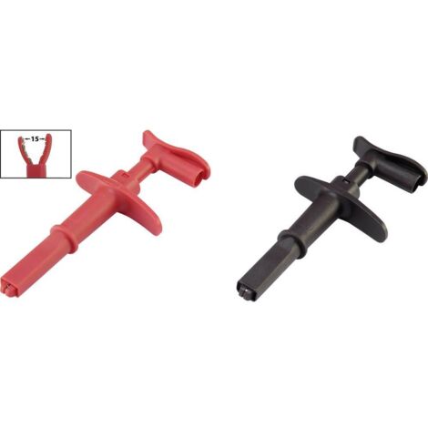 Pince crocodile VOLTCRAFT MSK-116 connecteur mâle 4 mm CAT III 1000 V, CAT IV 600 V noir, rouge (1/6)