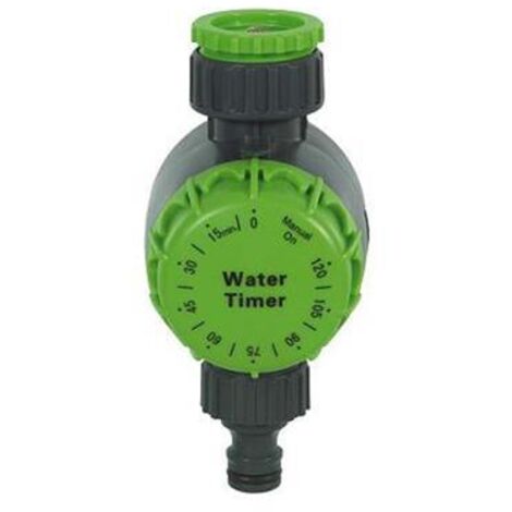Ribiland – Minuteur d'arrosage mécanique réglable 1 à 120 minutes – Nez de robinet 20 x 27 mm et réduction 15 x 21 mm – Pour installations manuelles
