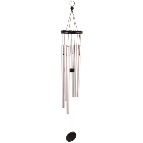 Carillon droit en aluminium avec 6 tubes - Marron - H 97 cm - Livraison gratuite (1/6)