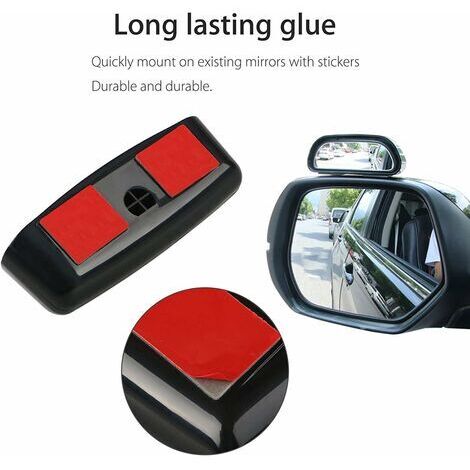 Lot De 2 Miroirs Angle Mort Pour Voiture - Réglables 360°, Verre HD Grand Angle, Adhésif, Universel SUV Camion