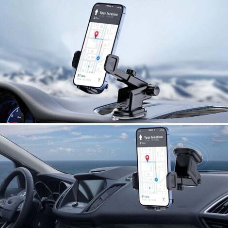 GRIS-Support De Téléphone à Ventouse Pour Voiture, Support De Téléphone