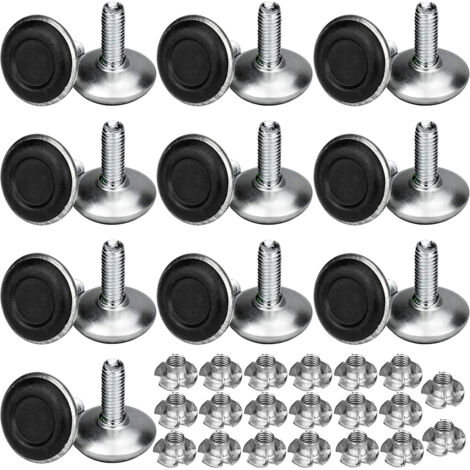 20 Pcs Pied pour Meuble Reglable M8x20x30mm Vérin de Meuble avec Écrou à Griffes Support de Nivellement de Chaise Table (1/5)