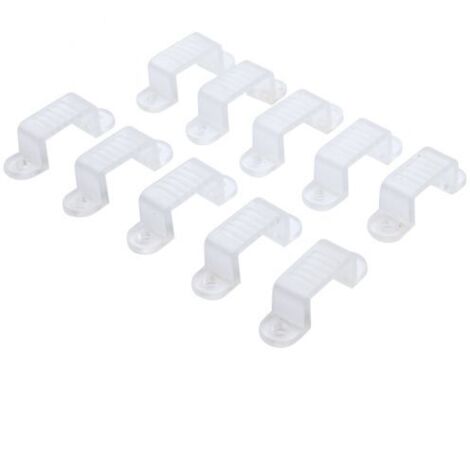 Lot de 10 cavaliers de fixation pour ruban LED 7W/m 14mm – Connecteurs pour installation rapide – Compatible avec rubans LED 14mm – Bricolage Direct