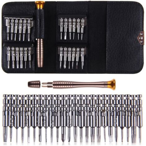 Kit Tournevis de Précision Magnétique 25 en 1 Outils de Réparation pour Portable, Laptop, Montre, Jouets, Lunettes, Bijoux etc. (1/5)
