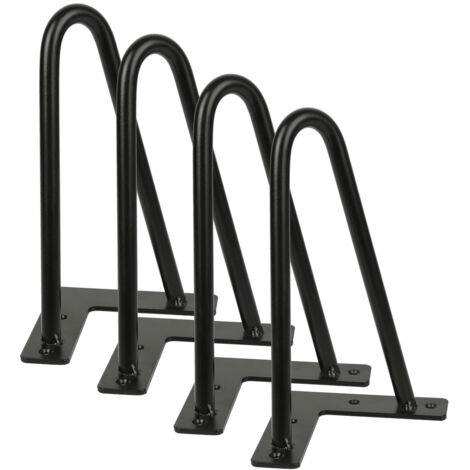 Yongqing – Pieds de table en épingles à cheveux – set de 4 pieds – hauteur 20 cm – noir – pour tables basses – capacité de charge 120 kg (1/7)