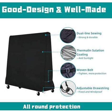 Housse De Protection Pour Table De Ping-pong Purovi - Anti-UV Et Intempéries