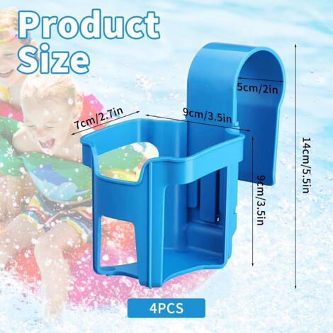 Porte-Gobelets Piscine Gonflables, Porte-Boissons Flottants, Lot de 4 | Bouées porte-verre transparentes à paillettes pour pool party, plage, spa et baignoire