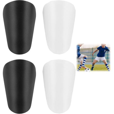 Lot 4 Mini Protège-tibias Football Enfant 9,5x6 Cm – EVA Léger, Noir/blanc, Pour Jeunes, Protection Chocs, Facile à Glisser Sous Les Chaussettes