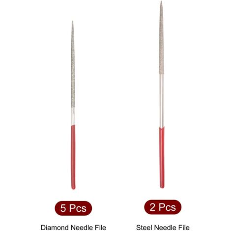 2mm x 100mm and 3mm x 140mm Round Diamond Needle File 150 Grit Set 7pcs