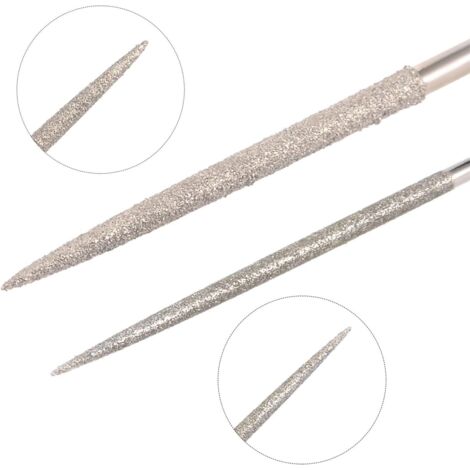 2mm x 100mm and 3mm x 140mm Round Diamond Needle File 150 Grit Set 7pcs