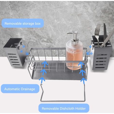 Holibanna Support Rangement Chiffons Cuisine Avec Drainage - Porte-Éponge Suspendu Moderne Pour Évier