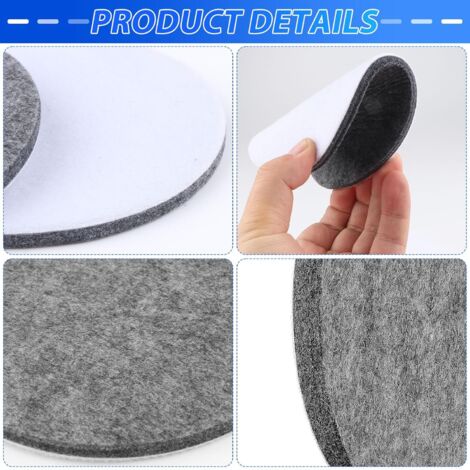 Lot De 6 Tampons Polissage Feutre 125 Mm - Kit Polissage Voiture Gris/Rouge - Pad Feutre Pour Ponceuse Excentrique