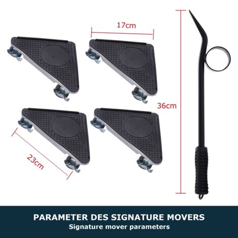 Melko – Set de transport de meubles 5 pièces – Rouleaux rotatifs 360° – Charge maximale 200 kg – Pour sols non sensibles (1/5)