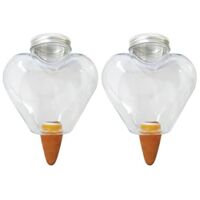 Arrosage Plante Interieur Terre Cuite, Arrosage Automatique Interieur, Boule D'arrosage Des Plantes, Cone D Arrosage Céramique Et Plastique, Bille Argile Distributeur D'eau Pour Plantes (Cœur)