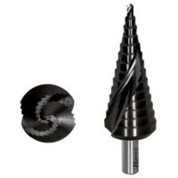 Ribimex – Foret étagé spiral HSS M35 cobalt 4 à 30mm – Progression rapide sans bavures – Compatible inox et métaux non ferreux