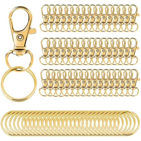 100 Mini Mousquetons En S 30 Mm – Double Ouverture, Alliage Zinc, 10 Couleurs – Porte-clés, Bricolage, Plein Air