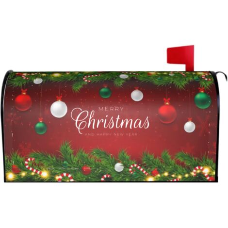 Housse De Boîte Aux Lettres Magnétique Noël - 21x18 Cm - Motif élan/cerf