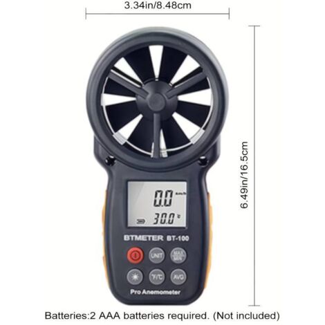Anémomètre Numérique HOLDPEAK HP-6000GH - Mesure CFM, Vitesse Vent 30m/s, LCD, Neuf