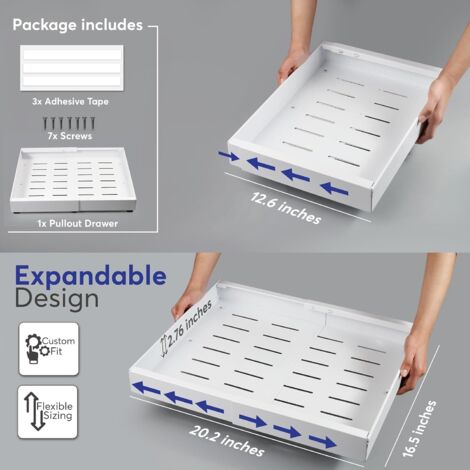 Baoblaze Organisateur Tiroir Extensible 25 Cm – Étagère Coulissante Sous Évier Ou Placard – Acier Robuste
