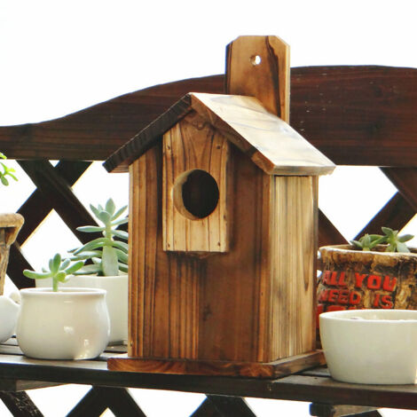 Nichoir À Chouettes | Abri Imperméable En Bois - Nichoir Carbonisé Pour
