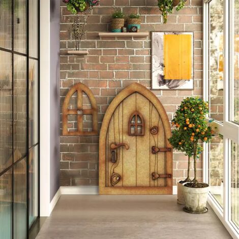 Kit De 3 Portes De Fées En Bois 2D – Décoration Murale Ou De Jardin Pour Chambre D’enfant, Arbre, Coquillage - 4