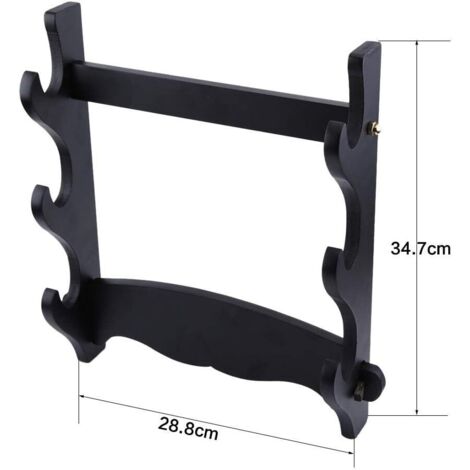Support Mural 2 Niveaux En Bois Pour Sabre De Samouraï, Porte-lame Et Présentoir Pour Dague Ou Sabre Court – Déco Maison Ou Bureau