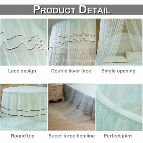 Moustiquaire De Lit Ciel De Lit Fille - Baldaquin à Suspendre 60x250x1200cm En Polyester Pour Chambre Enfant, Décoration Intérieur Extérieur Et Protection Anti-Moustiques