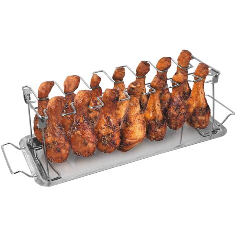 GrillX Support pour ailes de poulet - Support pour poulet pour barbecue et four - Acier inoxydable - Accessoires pour barbecue Kamado