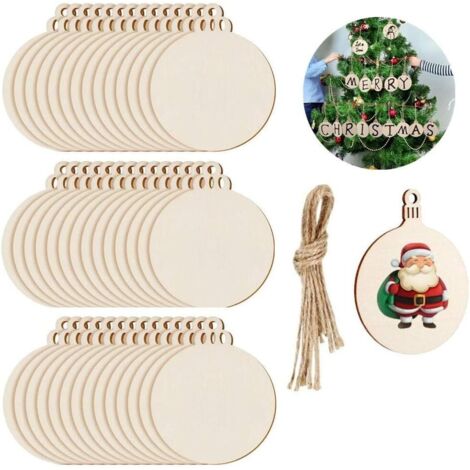 100 Pièces Ornements De Noël En Copeaux De Bois Naturels – Pendentifs Arbre