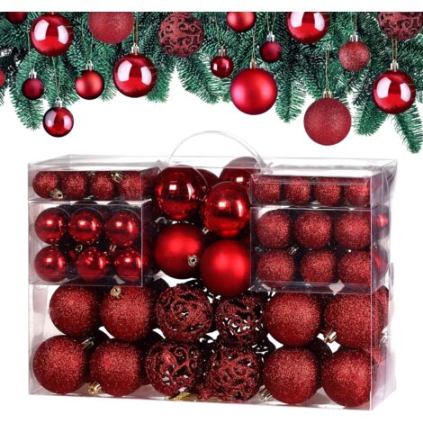 Set De 24 Boules De Noël En Plastique Robuste Décoration De Noël
