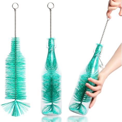 43,2 cm de long, brosse en forme de bouteille pour nettoyer la bouteille de vin, la bouteille de bière, la tasse longue, grand volume cylindre (vert) (1/4)