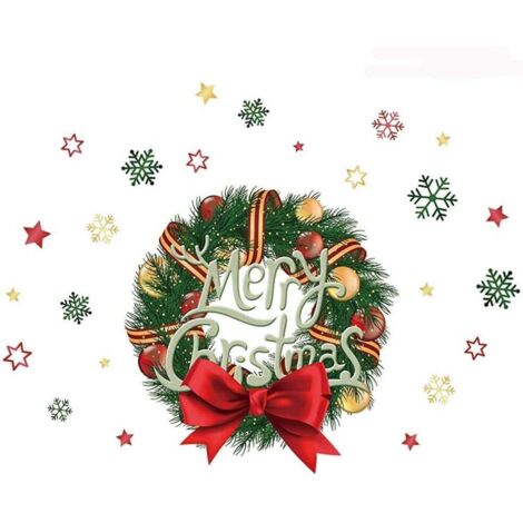 Stickers Muraux Noël Vinyl Blanc - Déco Fenêtre Amovible - Ornament Hiver