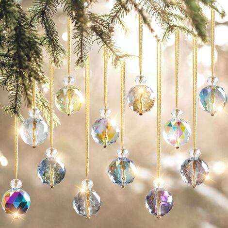 Lot De 10 Boules En Cristal Arc-en-ciel 20mm - 30% PbO, Pour Lustre Feng Shui