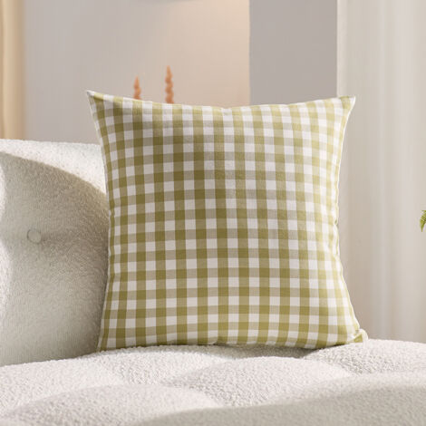 Housse de coussin à grands carreaux vichy , 60 x 60 cm (1/5)