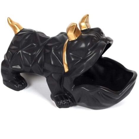 Statuette & Vide-Poche "Bulldog" 30cm Noir (1/5)
