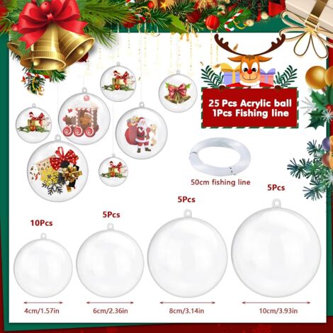 Lot De 100 Boules Décoratives En Plastique Transparent Pour