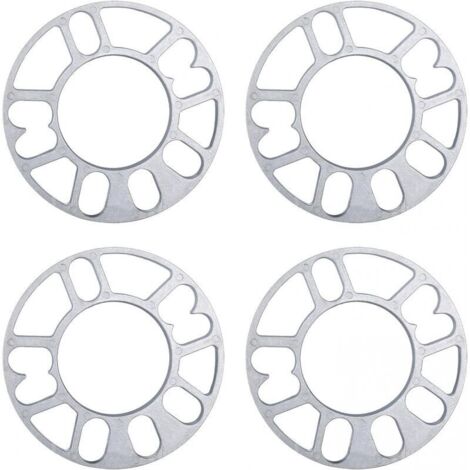 4 Pcs Entretoises De Roues En Alliage Aluminium, joints de moyeu de roue élargis modifiés, elargisseur de voie, 3mm d'épaisseur entretoises de roue universelles (1/5)