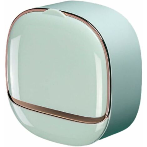 Light Green - 1 Piece Bathroom Wallounted Soap Dish, Shower Soap Holder with Hinged Lid Waterproof Shower Soap Dish, Self Draining Scandinavian Soap Dish Bathroom Kitchen Saver (1/5)