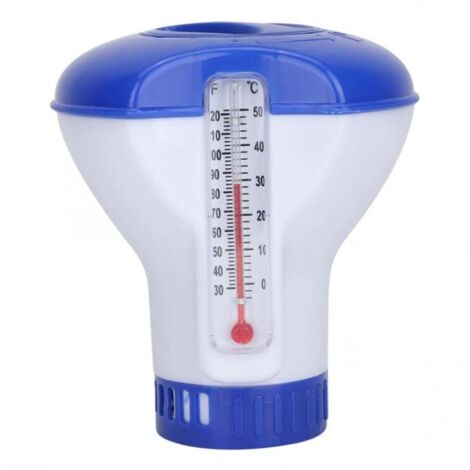 Distributeur de chlore de piscine Thermomètre bain flottant pour bébé Support comprimés Distributeur flottant piscine Thermomètre (1/5)