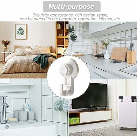Lntyq Crochets Ventouse Sous Vide, 2PCS Crochet Mural d'Aspiration,Ventouse Salle de Bain Étanche, Amovible et Réutilisable Crochet Mural Ventouse pour Cuisine, Porte en Verre (Noir