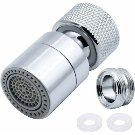 360° Pivotant Aérateur de Robinet Laiton 2 Modes Réglable Cuisine Robinet Filtre Barboteur avec Adaptateur de Buse - pour Robinets avec Buse à Filetage Externe M22 ou Fil Interne M24 (1/5)