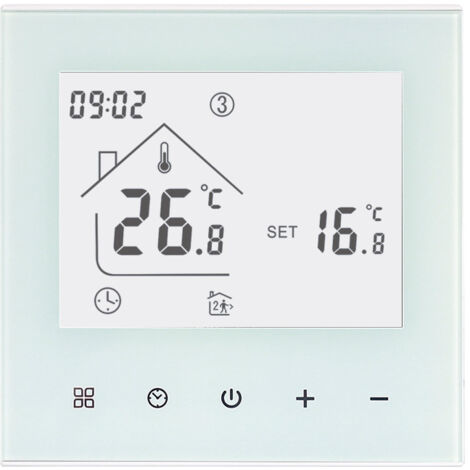Thermostat WiFi Programmable Blanc pour Chauffage Blanc (1/2)