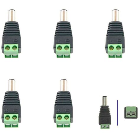 CONNECTEUR D'ALIMENTATION MLE à VISSER POUR CAMéRAS LED 5 PCS. (1/5)