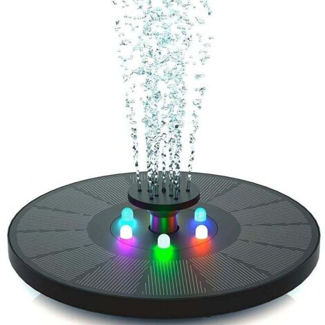 Fontaine solaire 3 W - Pompe de bassin solaire avec lumière LED - Pour bassin de jardin ou fontaine