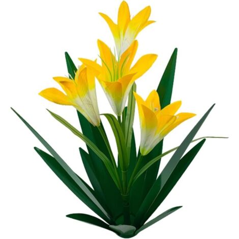Metal Agave Lily Plantes Outdoor Decor, 13,8 Pouces Plantes d'agave métalliques avec des têtes de Fleurs de lys pour la Cour, Rustique Téquila Sculpture Lanscape Decor for Yard Paro Patio (Jaune) (1/5)