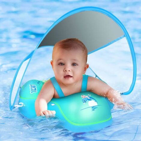 Bouée Bébé URMYWO Avec Auvent UPF50+ Et Console De Jeu – Siège De Piscine Réglable Pour 6 à 24 Mois
