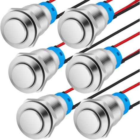 Lot De 10 Interrupteurs Bouton-poussoir DPDT 6 Broches Autobloquant - Neuf, Marque Uxcell