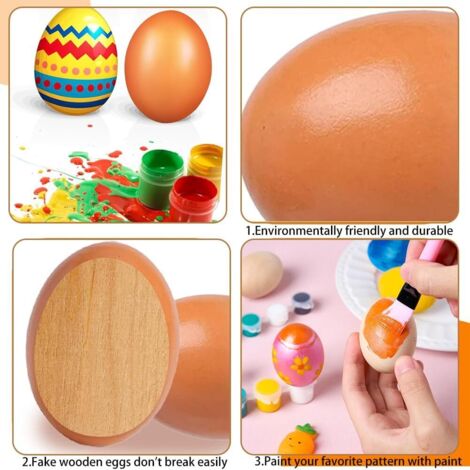 5 Faux Œufs De Poule En Bois – Œufs Artificiels Pour Nichoir – Inciter à Pondre & Décoration